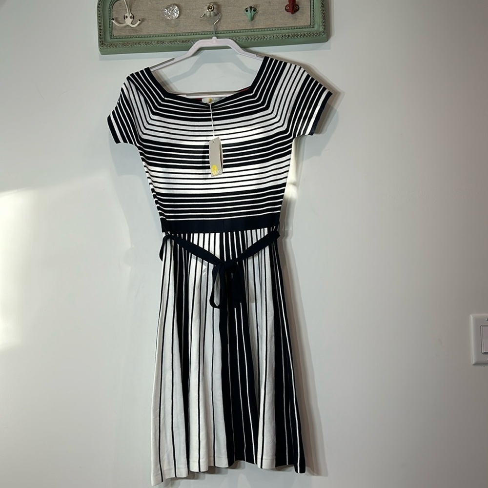 BODEN AIDA Dress Aline knit mini USA size 4 women’s small striped new w/tags